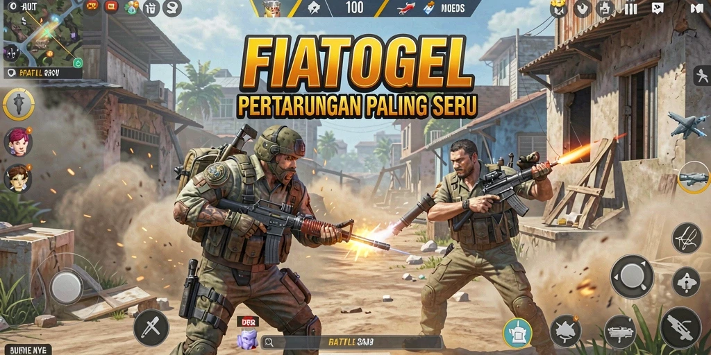 Tangkapan layar menampilkan aksi seru dalam gameplay FIATOGEL Battle Royale.