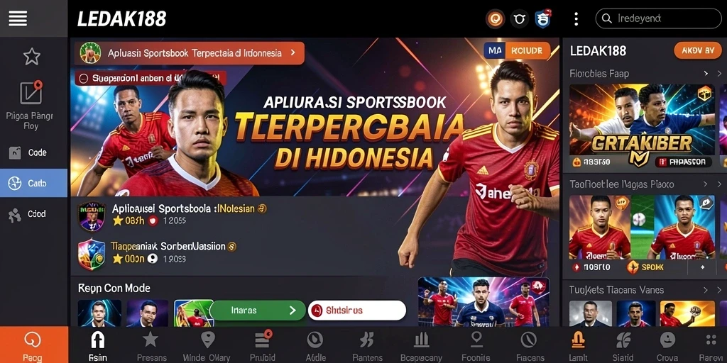 Tampilan utama aplikasi LEDAK188 dengan berbagai opsi taruhan.