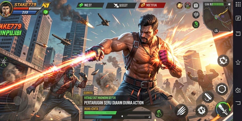 Gameplay STAKE779 yang intens dan mendebarkan saat pertarungan.